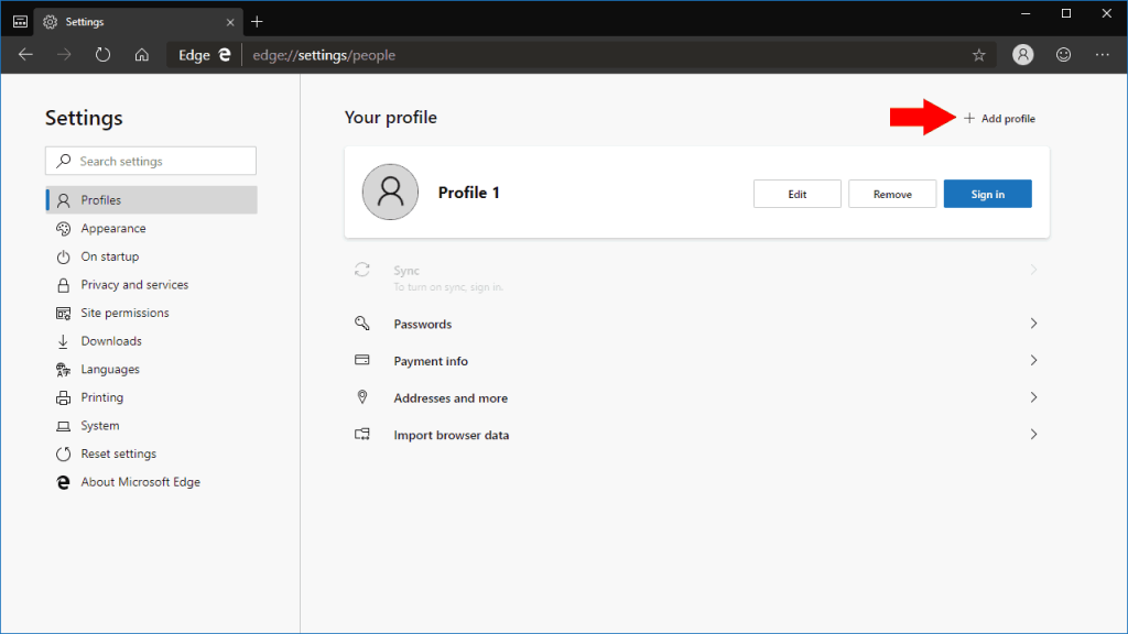 How to use profiles, a new feature in Microsoft Edge Insider