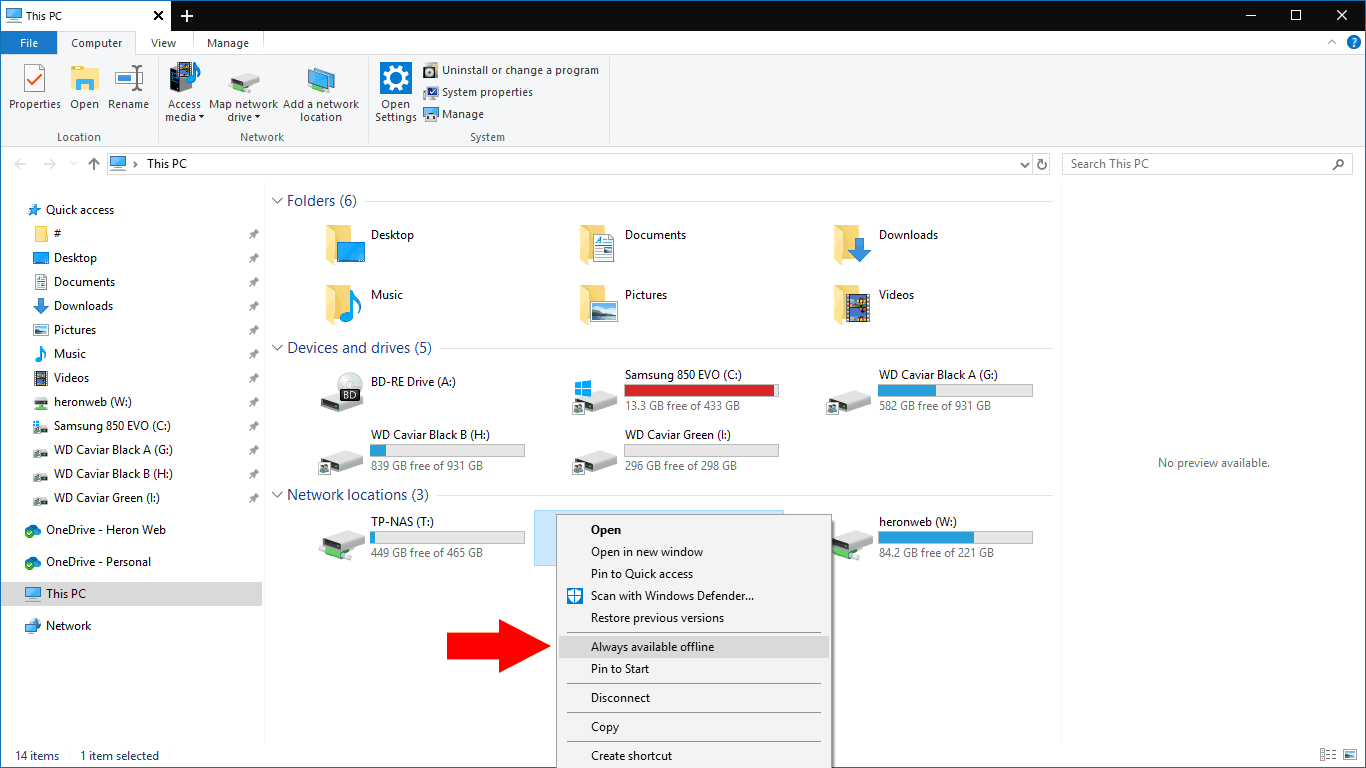 windows explorer sync folders