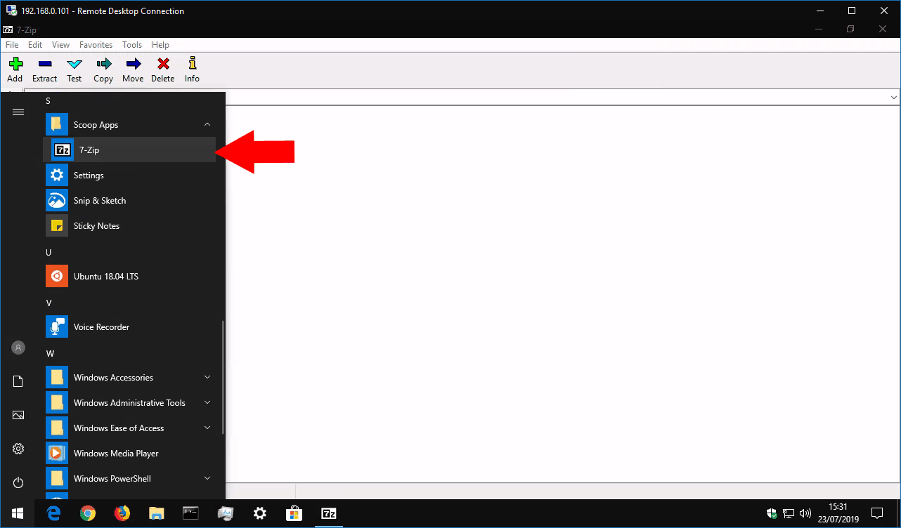 Installing 7zip with Scoop