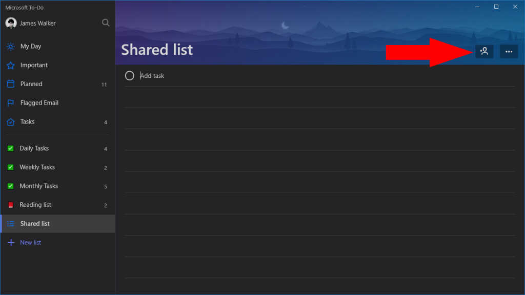 microsoft to do list share