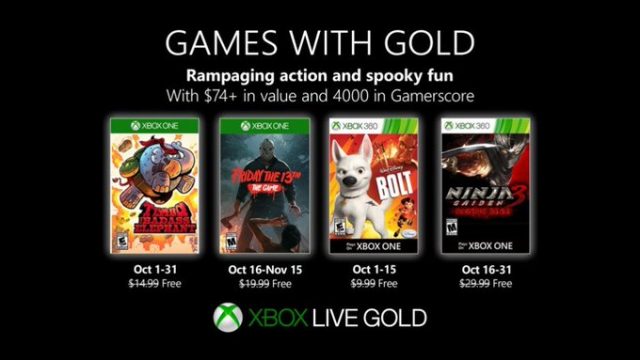 Friday the 13th: The Game and Ninja Gaiden 3 highlight Games with Gold for October