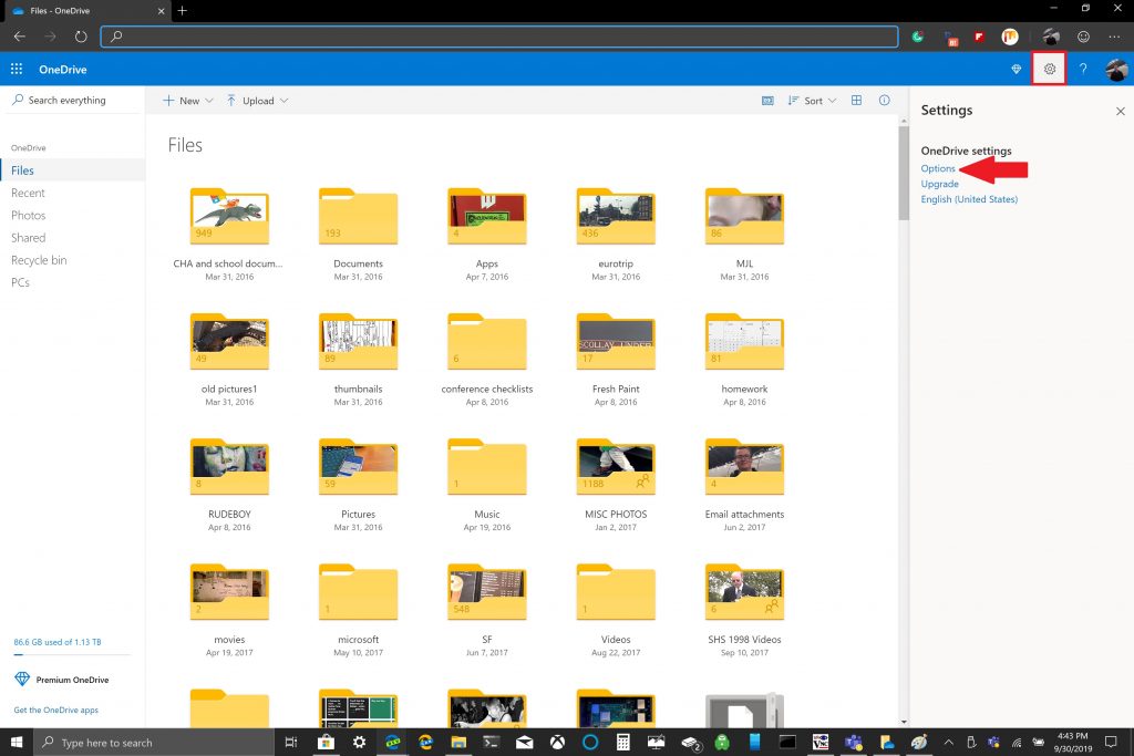 onedrive for business vault