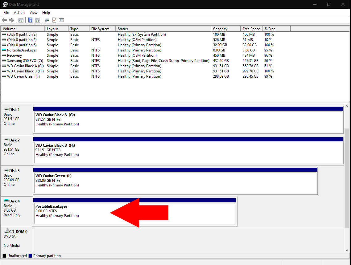 PortableBaseLayer in Windows 10