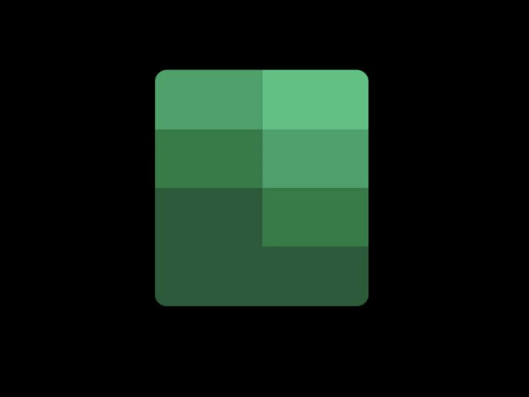 Microsoft Excel dark mode icon on iOS