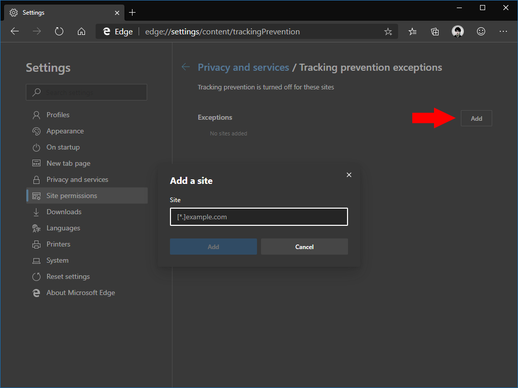 Tracking Prevention in Microsoft Edge