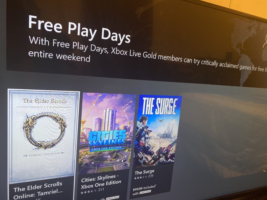 xbox live free play days