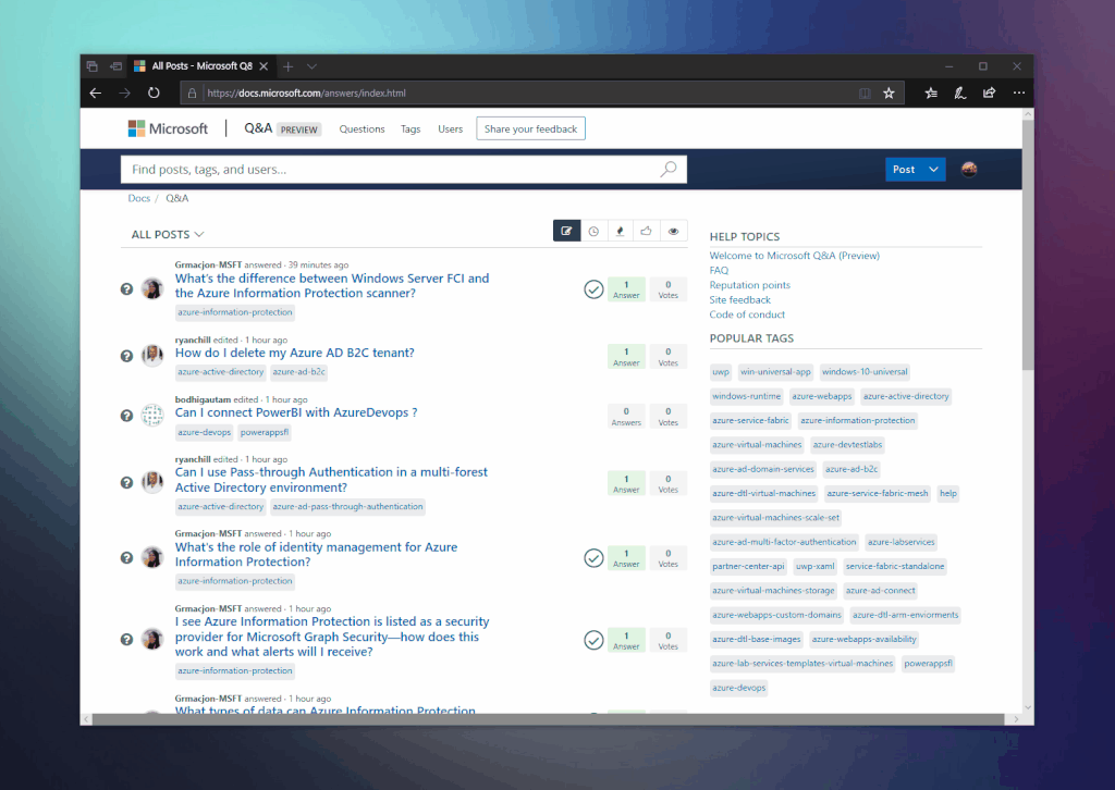 Microsoft Q&A Homepage