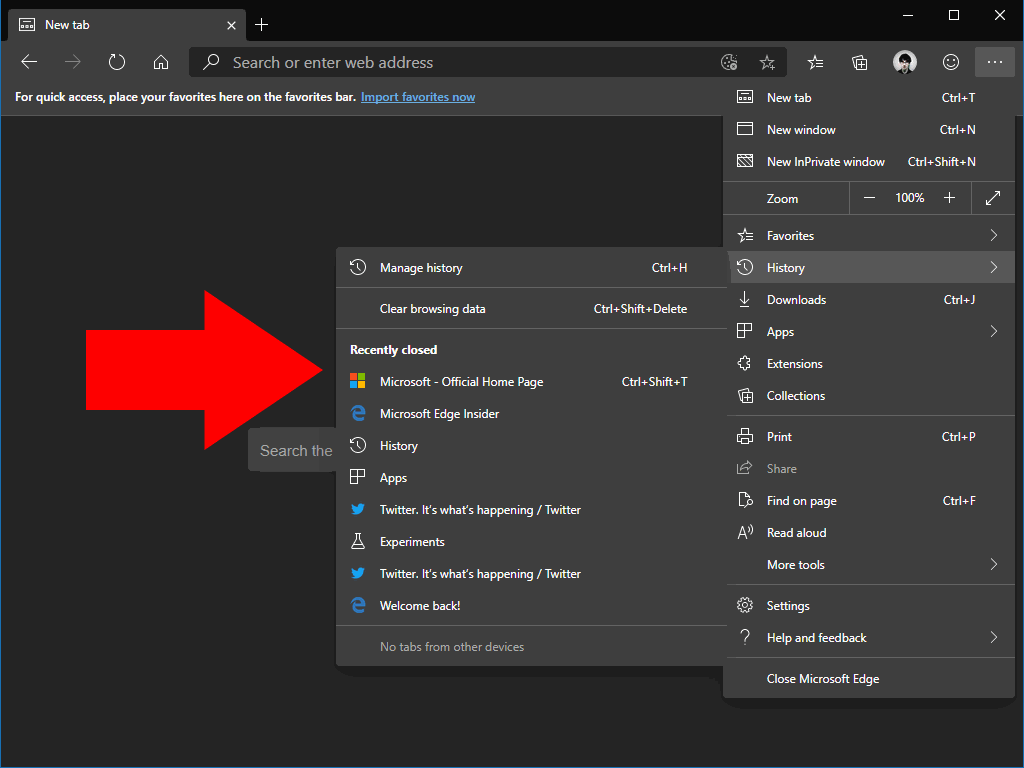 how to stop edge browser from restoring tabs