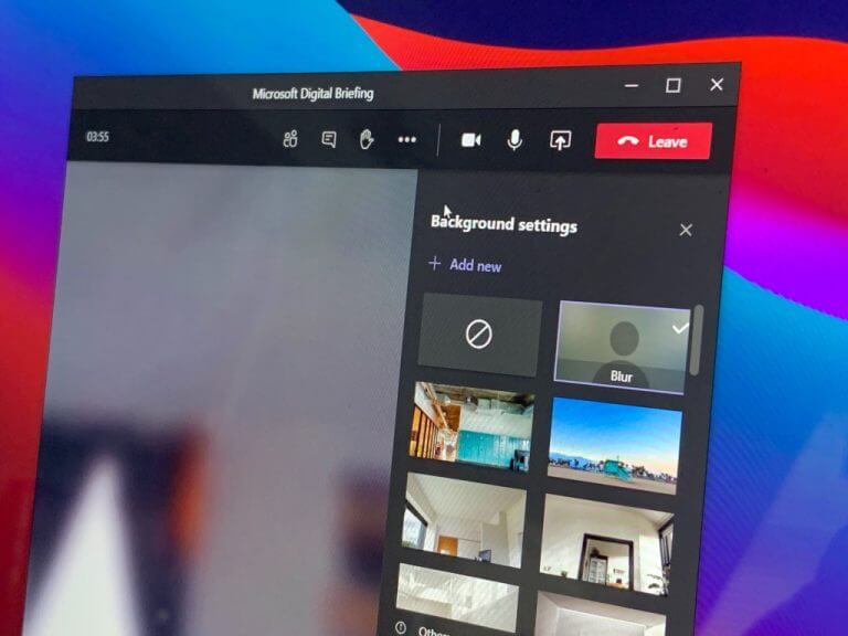 microsoft teams and blur background and mac