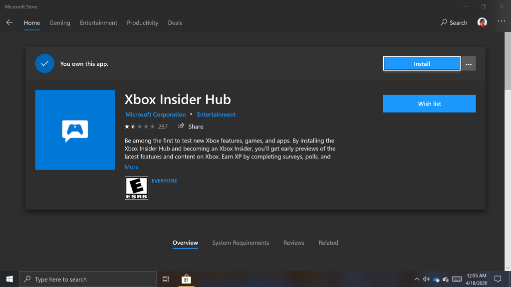 xbox insider hub app