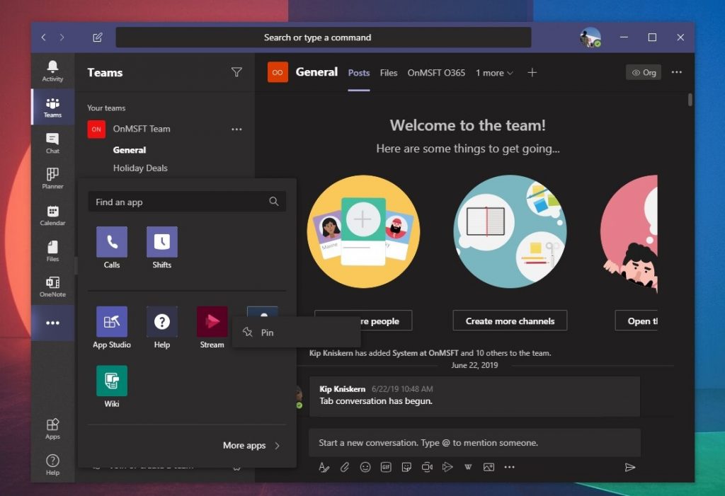 How To Rearrange Items And Pins In The Microsoft Team Sidebar For A More Custom Look Onmsft Com