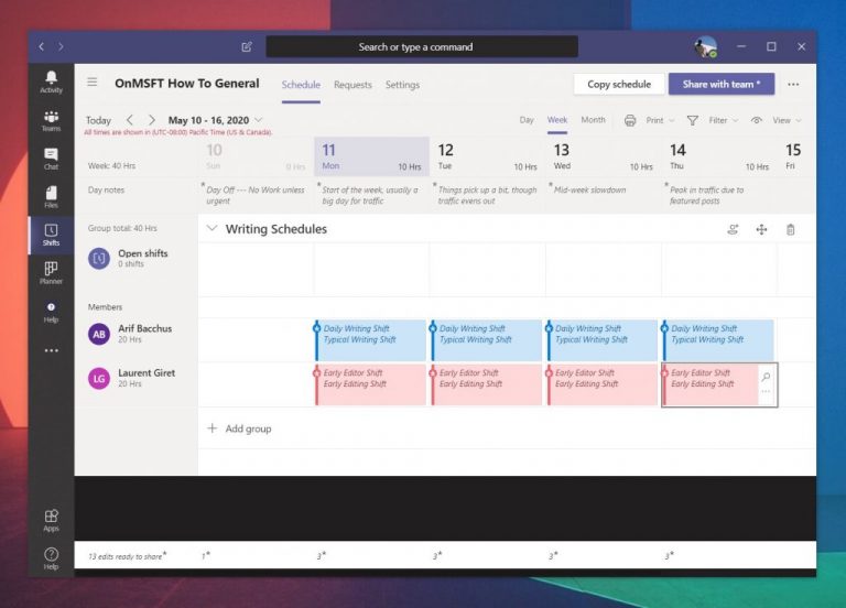 How to use Shifts in Microsoft Teams to manage work hours, schedules ...