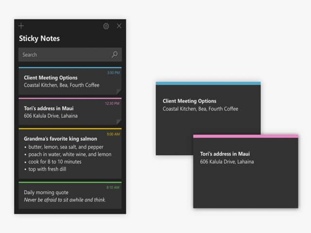 Microsoft Sticky Notes on Windows 10