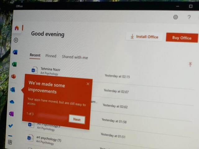 Office App New Layout