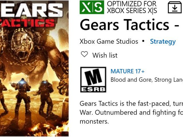 Gears Tactics video game for Xbox Series X.