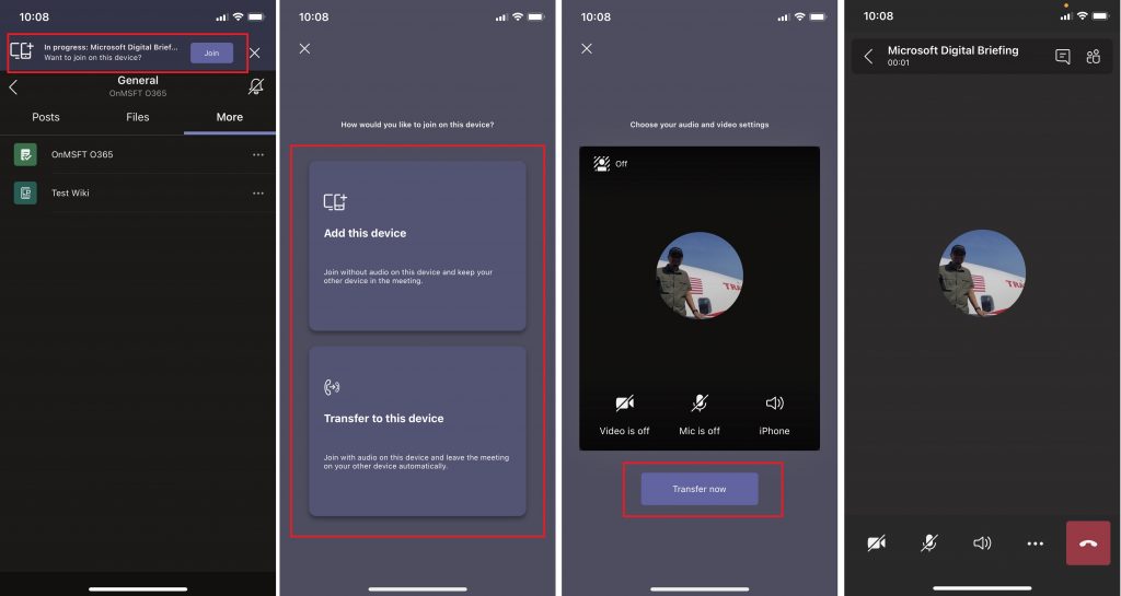 Teams Transfer Meeting Ios