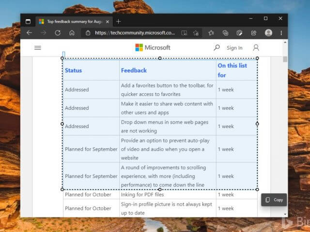 Enable Smart Copy Microsoft Edge