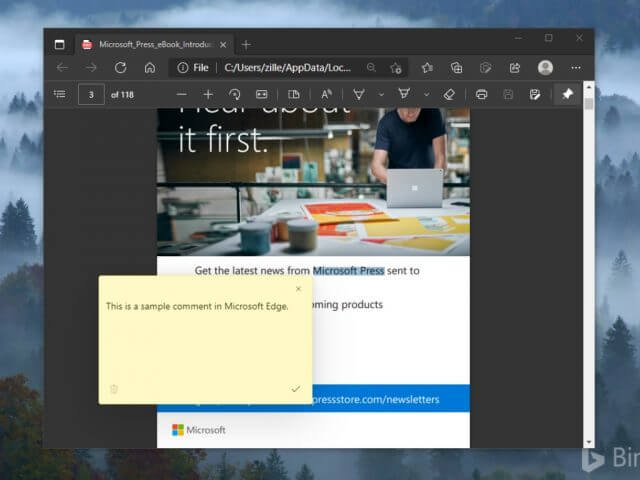 Microsoft Edge Comment Pdfs