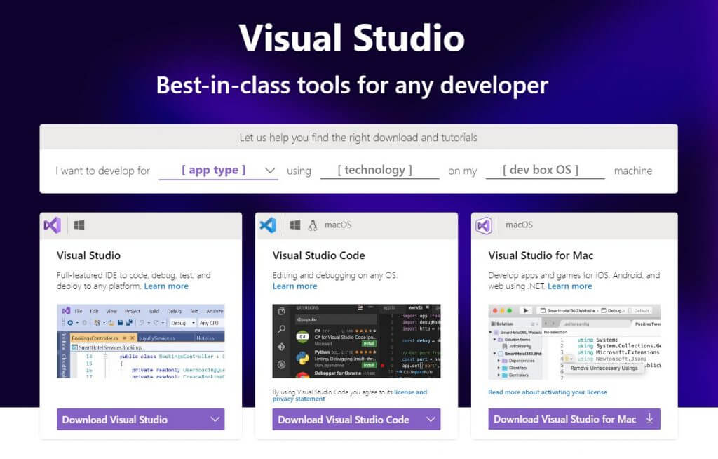 Visual Studio Tool Selector