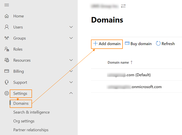 Microsoft domains