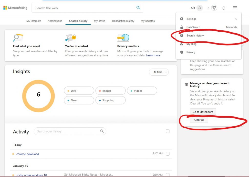 how-to-clear-bing-search-history-edge-history