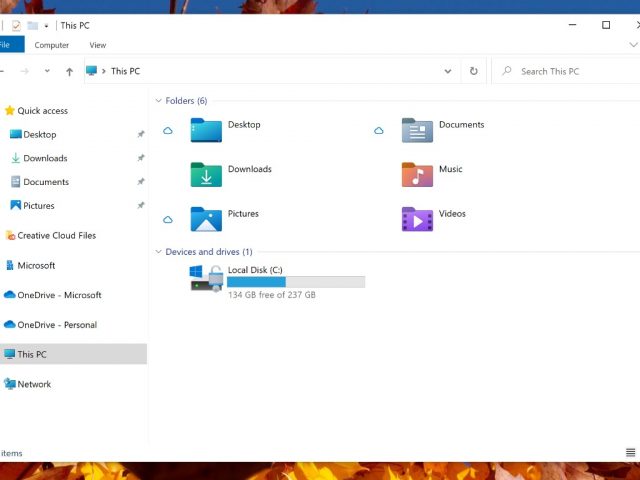 Windows 10 File Explorer New Icons