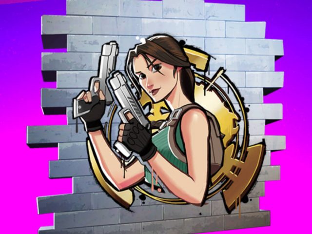 Lara Croft Tomb Raider in Fortnite video game on Xbox Series X