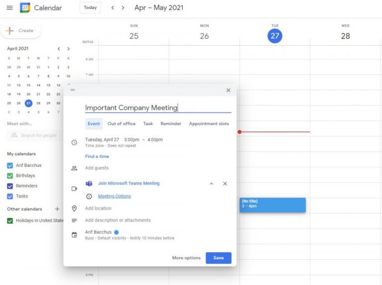 How to Schedule Teams Meetings with Google Calendar