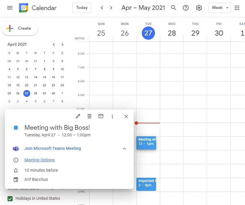 How to Schedule Teams Meetings with Google Calendar