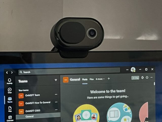 Microsoft Modern Webcam With Teams Open