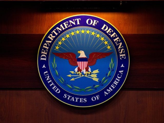 Department of Defense shield at office