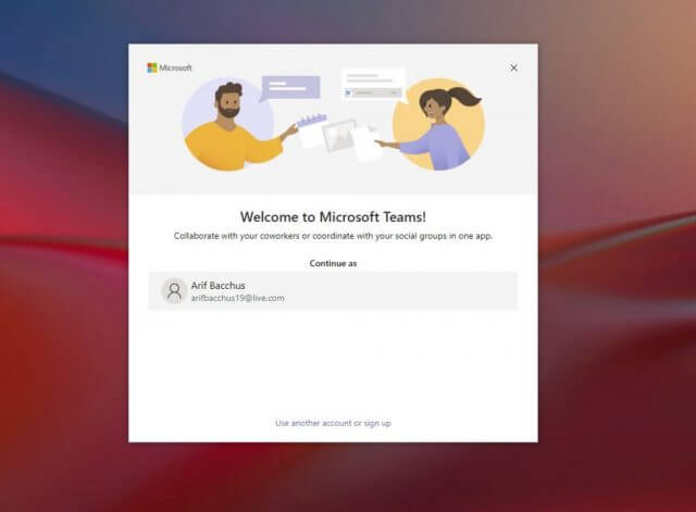 add account to teams desktop