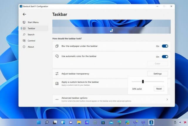 Transparent taskbar windows 11