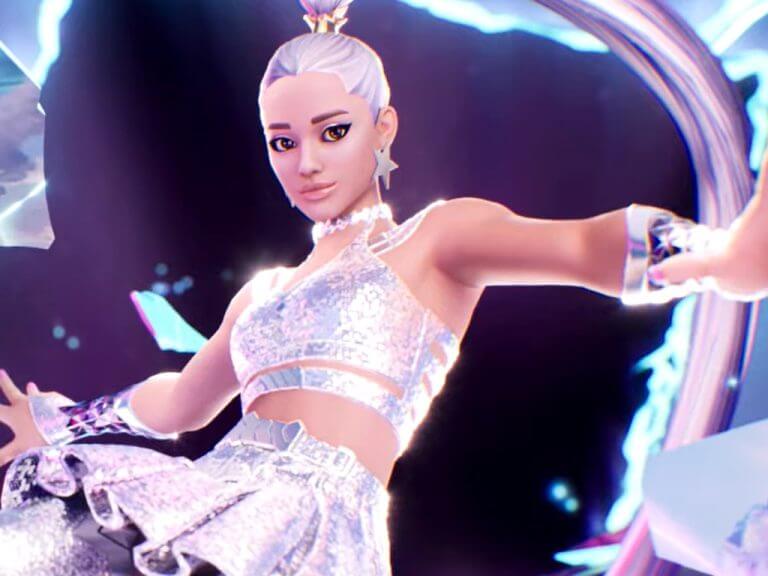 Ariana Grande in Fortnite video game on Xbox One, Xbox Series X, and Windows 10 and 11