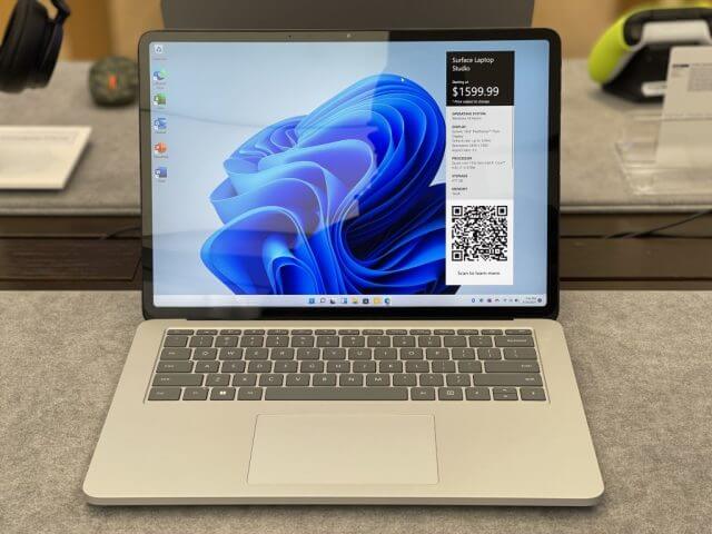 Surface Laptop Studio in Laptop Mode