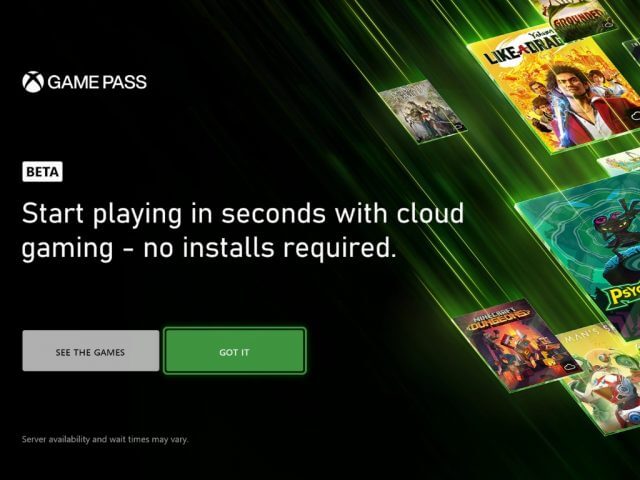 Xbox Cloud Gaming on Xbox