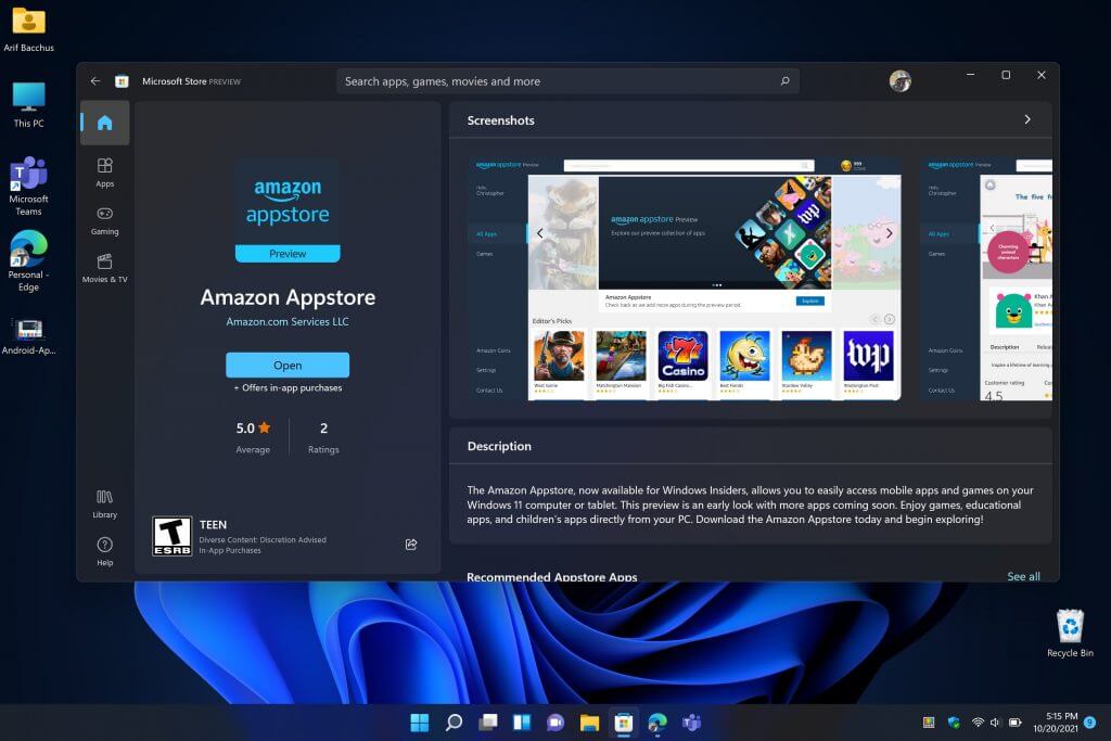 How to run Android apps in Windows 11 via the Amazon App Store (Video)