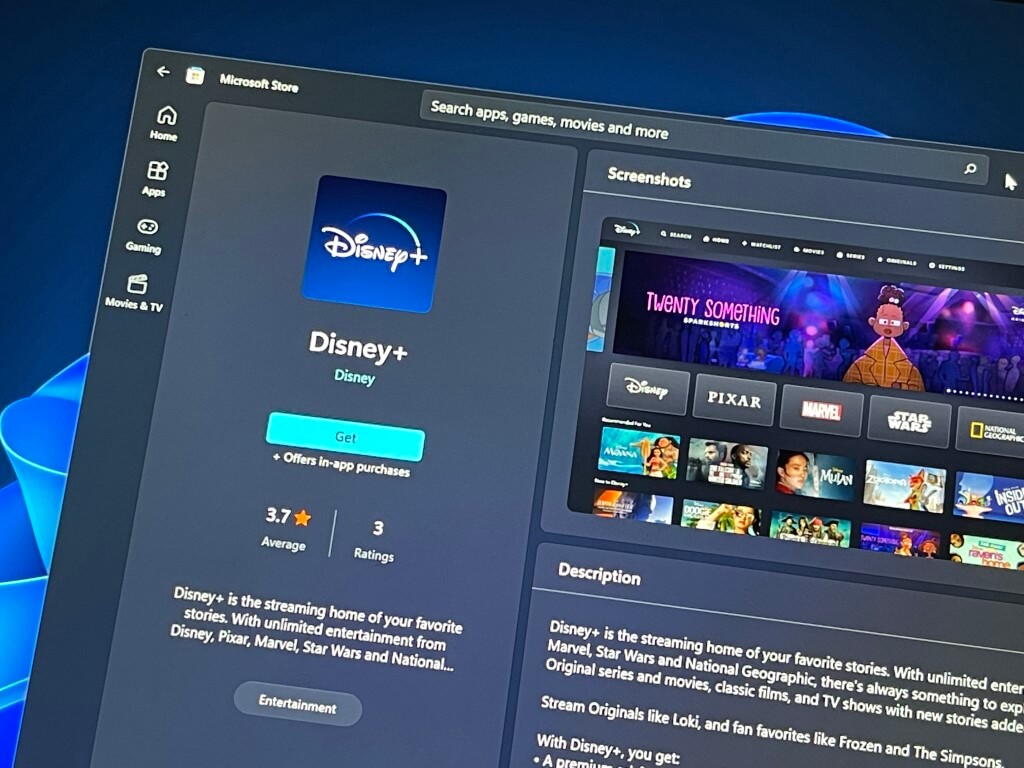 disney+ windows app download movies