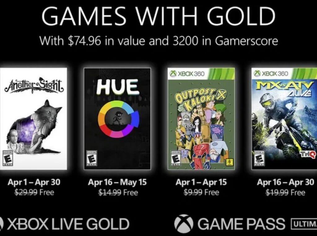 Here are April's Xbox Games With Gold Titles