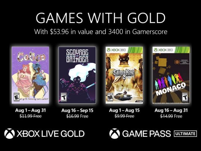 games with gold August 2022 Custom