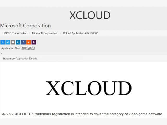 Microsoft registers XCLOUD name