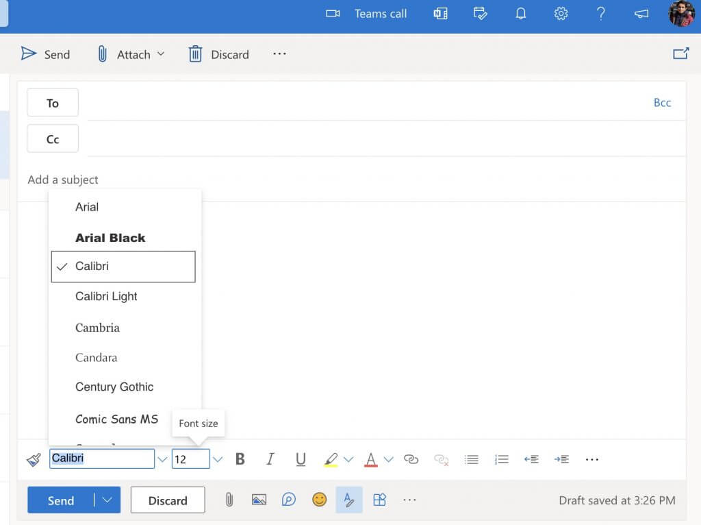 How to change fonts on Outlook