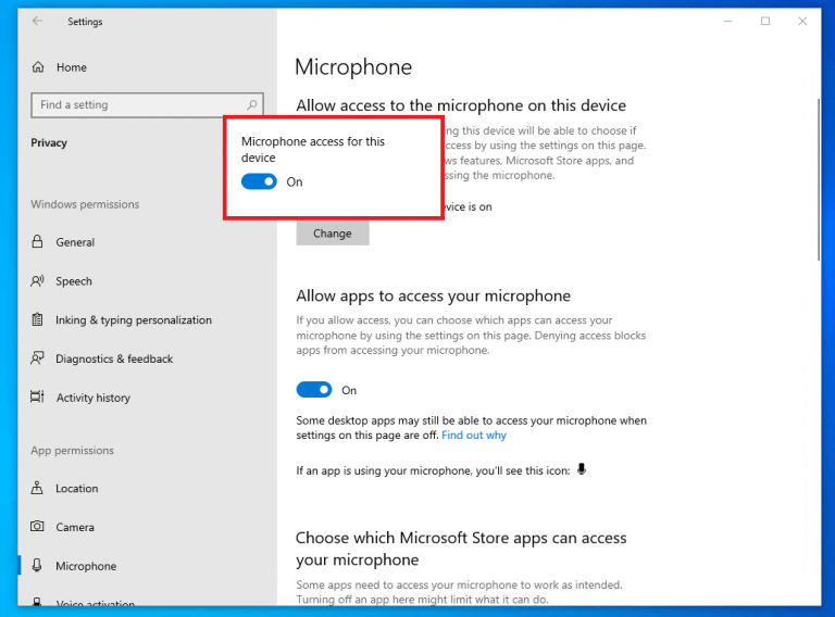 microphone on windows 10