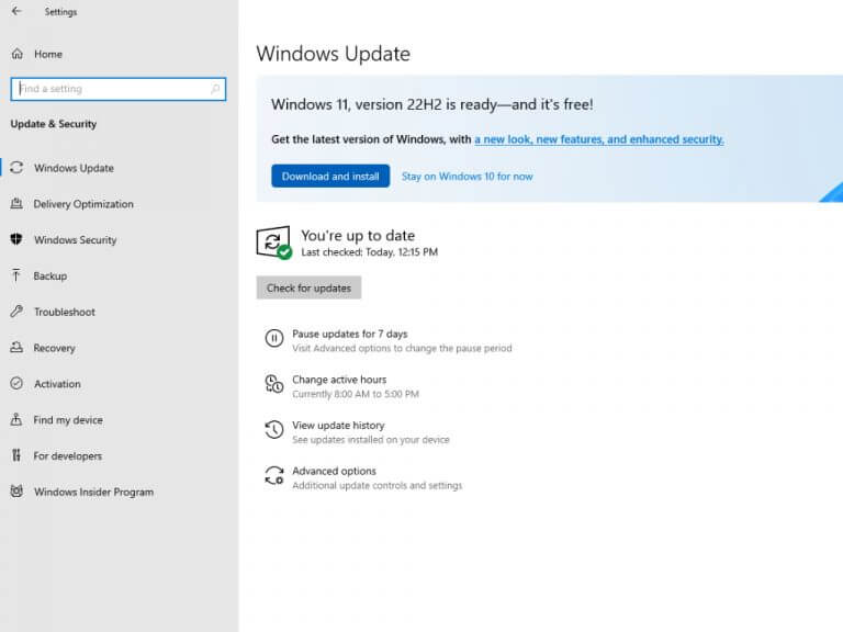 Windows 11 Update Screen