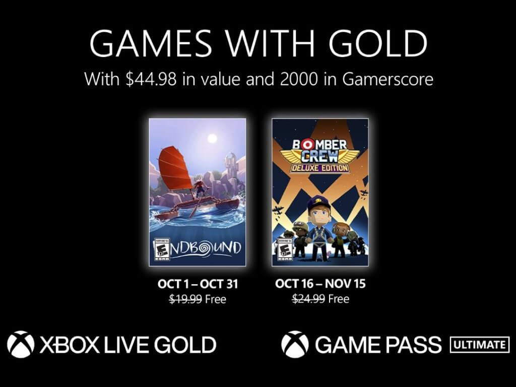 Xbox Games with Gold October 2022 lineup announced