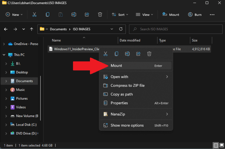 mount iso images on windows