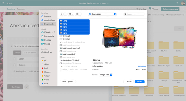 Capture D'écran Affichant L'importation En Bloc Sur La Plate-Forme Microsoft Forms