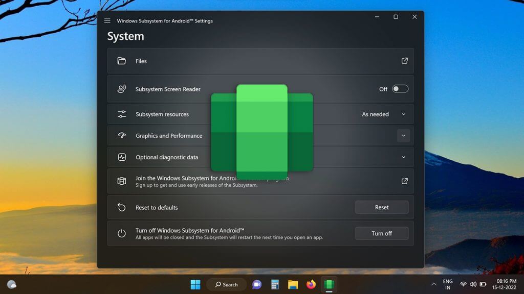 Install Windows Subsystem for Android