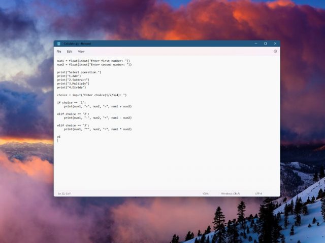 python script on a windows 11 pc