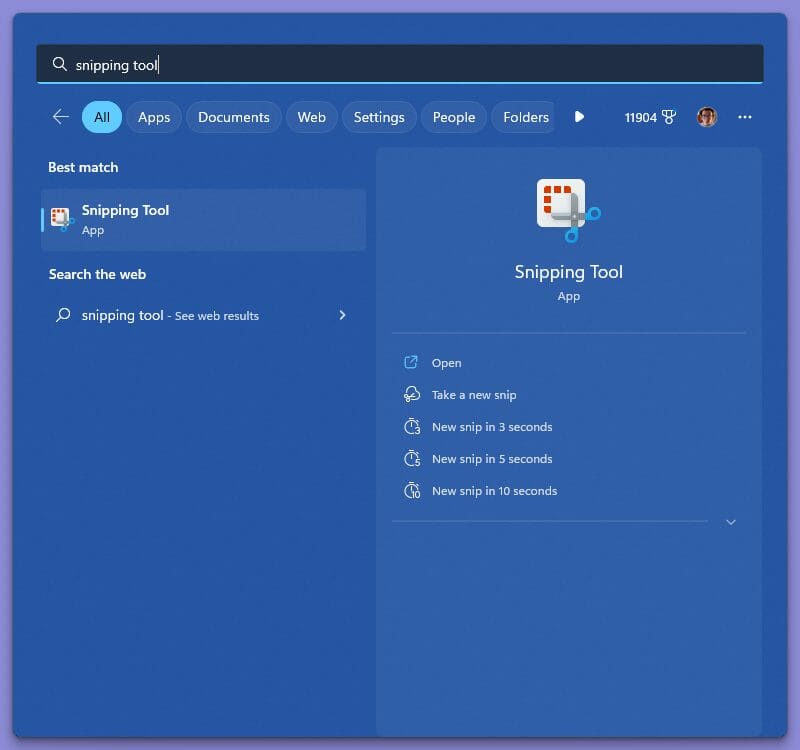 snipping tool to take screenshots